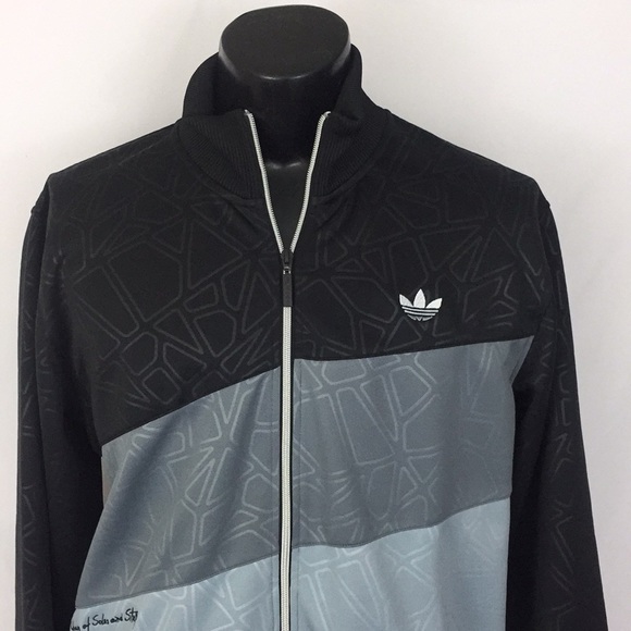 adidas Other - Adidas Track Jacket Men Gray Black Loose Fit L